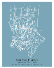Street map of Nong Chok District Bangkok,THAILAND ,vector image for digital marketing ,wall art and poster prints.