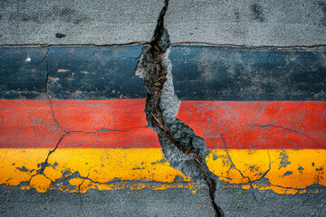 Fototapeta premium broken flag of germany, election day of the disunited and unhappy german nation