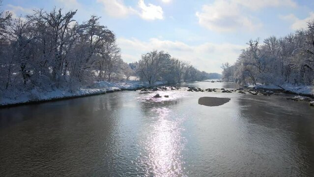Winterzauber an der Isar in M&uuml;nchen