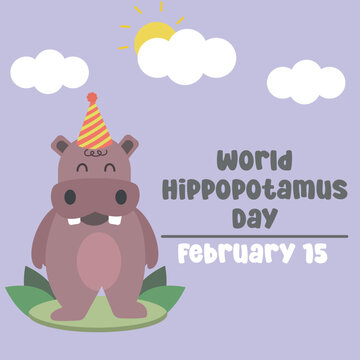 For the World Hippopotamus Day celebration, this vector image is perfect.