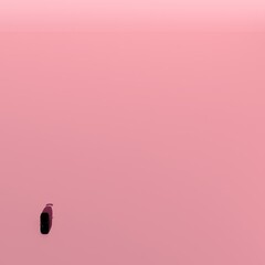 4K Square top view angle a black metalic supercar with Pink pastel color background isolated, JDM japan car or Japanese Domestic Market