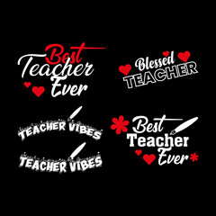 teacher teaching t shirt design typography, combo teacher's day t shirt design vector bundle