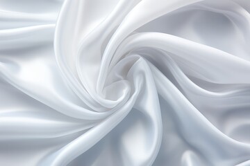 Elegant crumpled white silk fabric background with luxurious texture for luxury design.