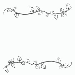 Floral ivy drawing decorative ornament flat design.