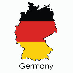 Obraz premium Outline drawing of Germany flag map.