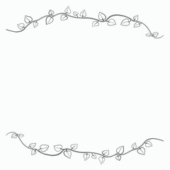 Floral ivy drawing decorative ornament flat design.