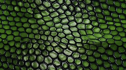 Seamless pattern with green reptile skin scales texture.