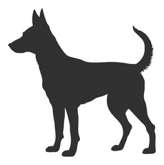 black and white silhouette of a dog without background