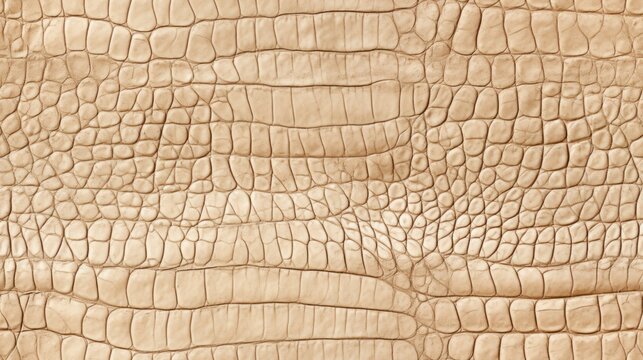 Seamless pattern with beige reptile skin scales texture.