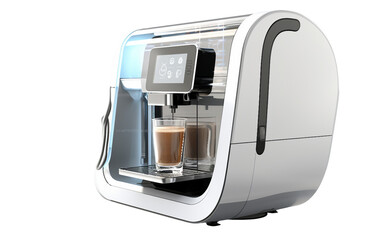 Touchscreen Coffee Maker Isolated on Transparent Background PNG.