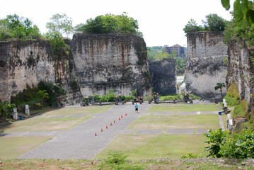 view of high cliffs in Bali