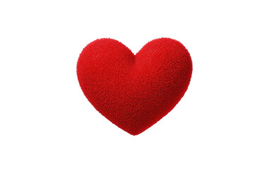 Red heart isolated on transparent background.
