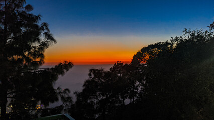 sunset over the mountains