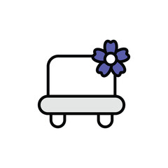 Bench icon design with white background stock illustration