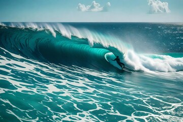 Clean ocean waves rolling  