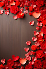 valentines background with red roses