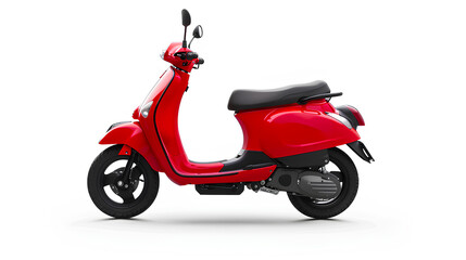 Naklejka premium Red and black motor scooter isolated on a white background,