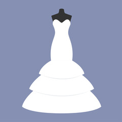 Wedding dress in modern design. Vector illustration.