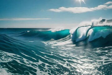 Clean ocean waves rolling  