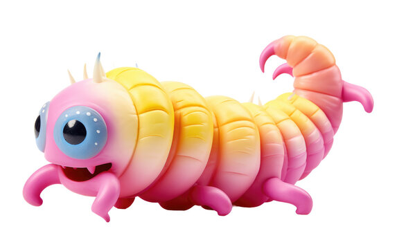 Wiggly Worm Walker toy isolated on transparent background.