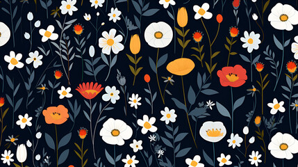 Wild flowers wallpaper pattern