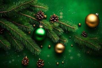 Obraz na płótnie Canvas Christmas green background with fir branches 