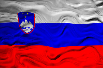 National flag  of Slovenia. Background  with flag  of Slovenia