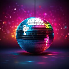 disco ball with disco lights,music,disco,ball,Ai generated 