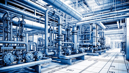 Fototapeta premium Modern Machinery in an Industrial Factory