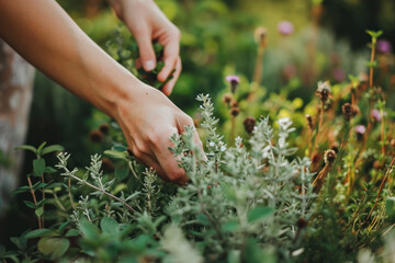 person holding a plant, gardening, springtime 