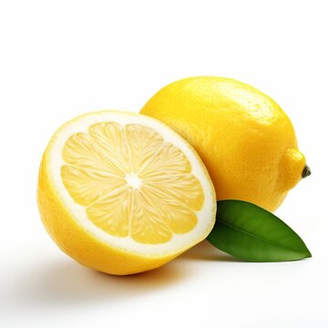 lemon with a lemon leaf