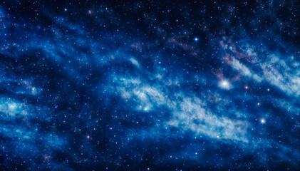 Beautiful Dark Galaxy in Outer Space with Blue Night Sky and Starry Scenics