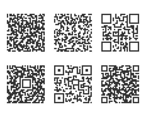 Fototapeta premium Collection of qr codes. Vector.