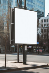 Fototapeta premium White billboard mockup. Space to place advertising text.