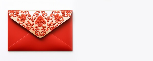 Chinese New Year or Lunar Lucky red money envelope. horizontal background, copy space for text