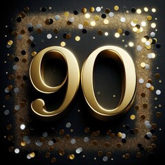 Elegant Golden 90 with Confetti Play