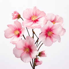 Fototapeta na wymiar beautiful scenery of pink flowers on white background