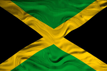 National flag of Jamaica. Background  with flag  of  Jamaica.