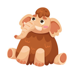 Mammoth Fluffy Toy as DIY Gift for Valentine Vector Illustration