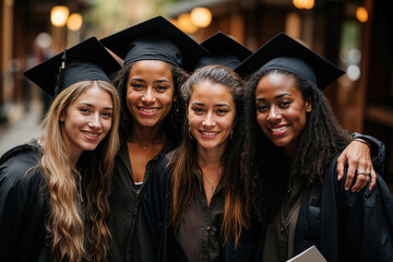 Obraz premium Multicultural and multiethnic group of undergraduate and postgraduate at university