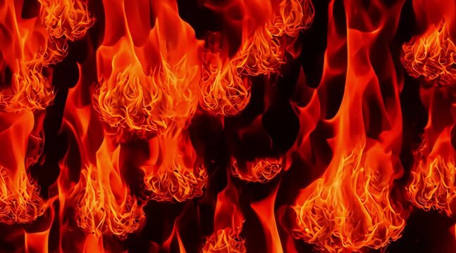 flames on a black background. Generative AI