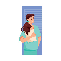 Woman Doctor Character as Professional Hospital Worker Vector Illustration