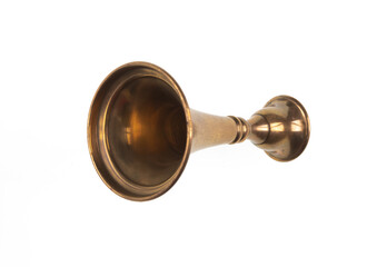 Obraz na płótnie Canvas vintage bronze horn isolated on white background