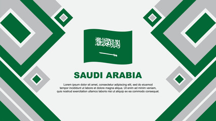 Saudi Arabia Flag Abstract Background Design Template. Saudi Arabia Independence Day Banner Wallpaper Vector Illustration. Saudi Arabia Cartoon