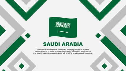 Saudi Arabia Flag Abstract Background Design Template. Saudi Arabia Independence Day Banner Wallpaper Vector Illustration. Saudi Arabia Template