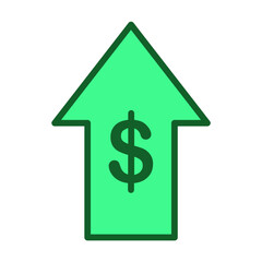 Green Arrow Up With Dollar Symbol