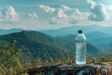 Bottle of crystal white water , healthy lifestyle concept