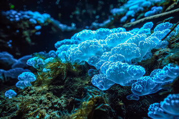 bioluminescence phenomenon producing light in a living organism