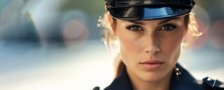 woman  police officer close-up portrait Generative AI