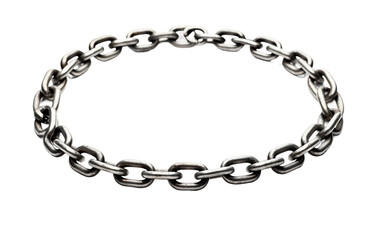 Metal Link Chain Necklace with Industrial Flair Isolated on Transparent Background PNG.